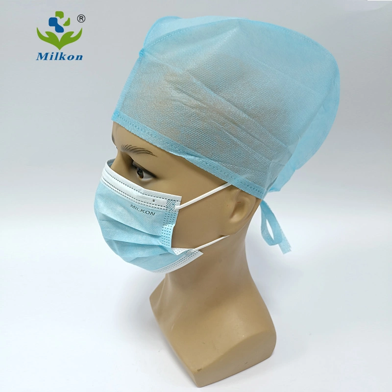 Disposable Non Woven Double Elastic White Round Cap / Hair Cap / Surgical Cap / Mob Cap / Medical Clip Cap
