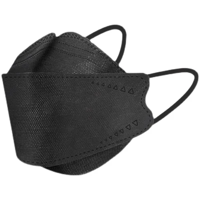 Schwarze Einweg-Gesichtsmasken der Marke Nuokang Kf94, einzeln verpackte Kf94-Maske, vierschichtige Sicherheitsschutzmaske für Erwachsene in Fischform, geeignet für alle Erwachsenen