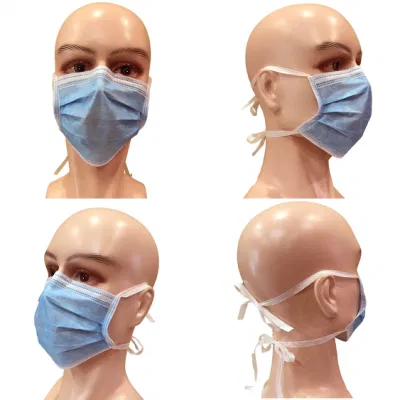 Chirurgische/Krankenhaus/Medizin/Schutz/Sicherheit/Vlies 4-fach Aktivkohle Staub/Papier/Dental/SMS/Mund 3-fach Einweg-Gesichtsmaske mit elastischem Ohr
